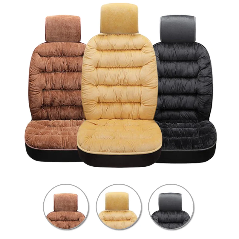Защитные чехлы для сидений автомобиля плюшевые с головным колпачком 110*50 см удобные 1 шт. мягкие