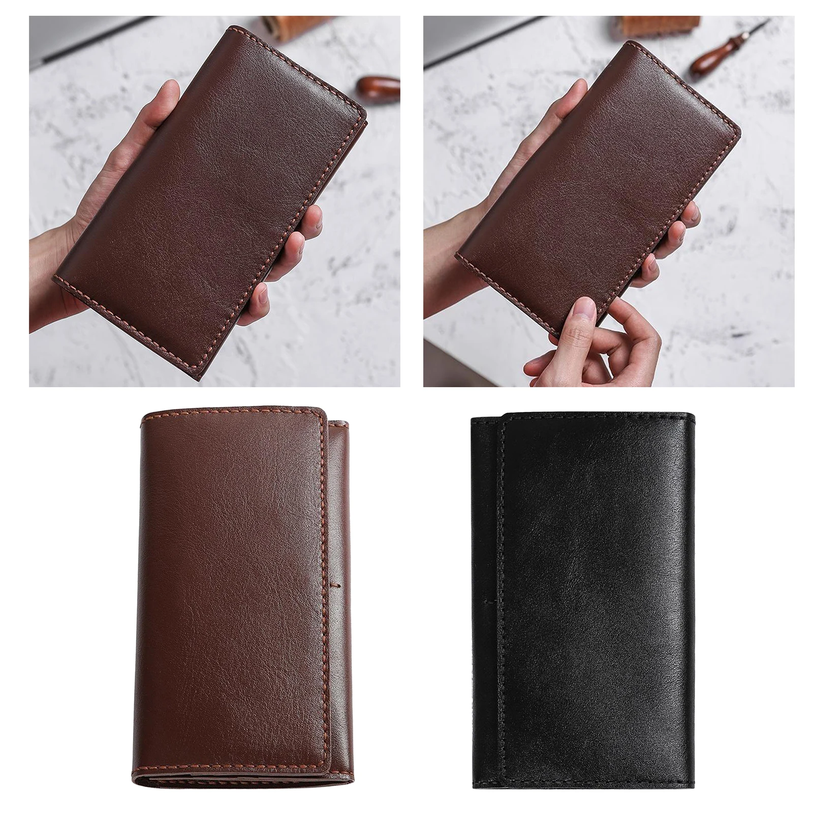 DIY Leather 15 Pockets Bifold Wallet Purse Kit Zipper Long Card Bag Cash Organizer Handbag - Make Your Own Leather Wallet