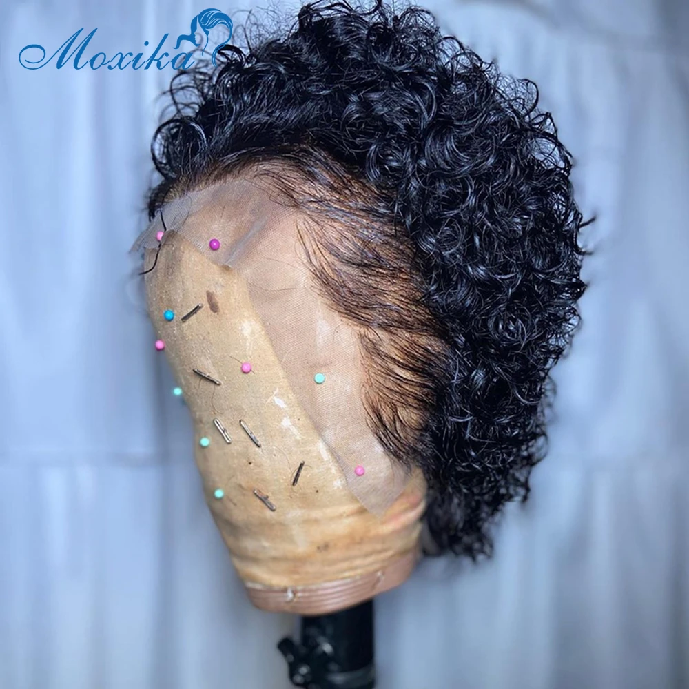 Moxika Bob Curly Lace Front Wig 180 Density 13x4 Short Bob Human Hair Pixie Cut Wig Peruvian Curly Lace Closure Human Hair Wigs Human Hair Lace Wigs Aliexpress
