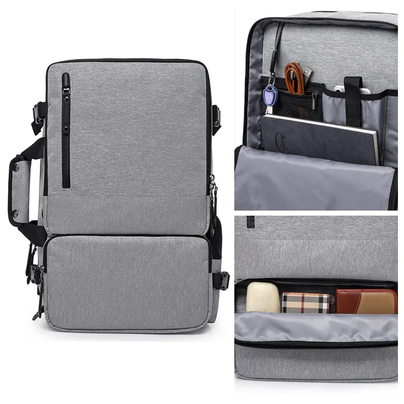 

Kaka New Style Multi-functional Triple Use Computer Bag Men Anti-Theft Backpack College Student Oxford Packsack Outdoor Wholesal