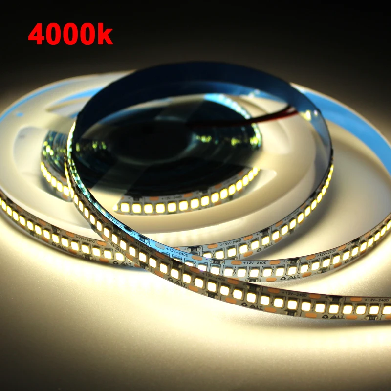 US $10.50 240ledsM 2835smd Led Light Strip 12V 4000k Display Cabinet Tape Ribbon Super Bright Warm White