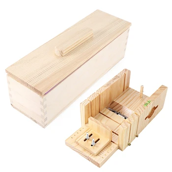 

1 Set Rectangular Wooden Soap Mold with Silicone Liner Cover Loaf Soap Mold Tool & 1Pcs Wooden Soap Cutter Box Pine Material Bal