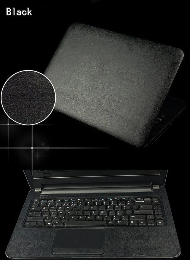 Углеродного волокна ноутбука стикеры наклейки кожного покрытия протектор для lenovo Y471 Y471A 14" - Цвет: Black Leather