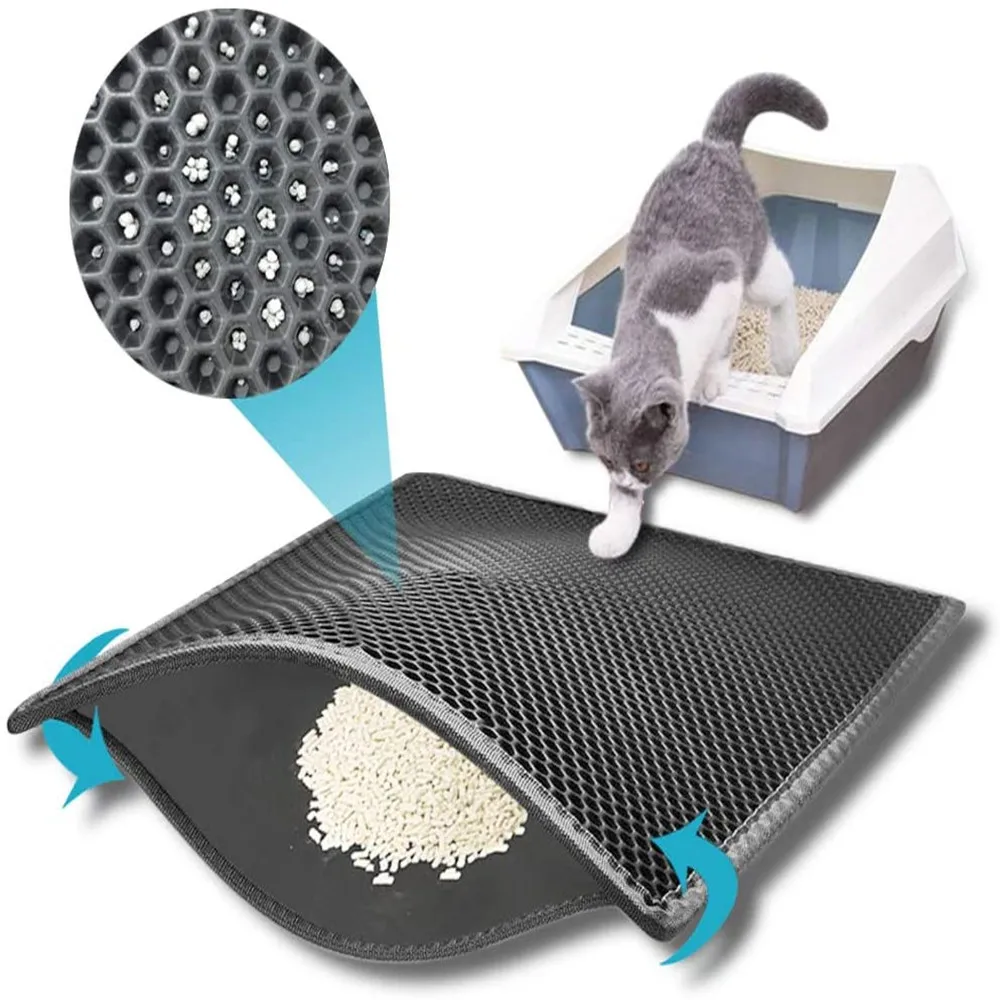 Pet Katzenstreu Matte Doppel EVA Wasserdichte Schicht Trapping Katzenstreu  Bett Pads Haustiere Wurf Box Matte Sauber Pad Für katzen Zubehör