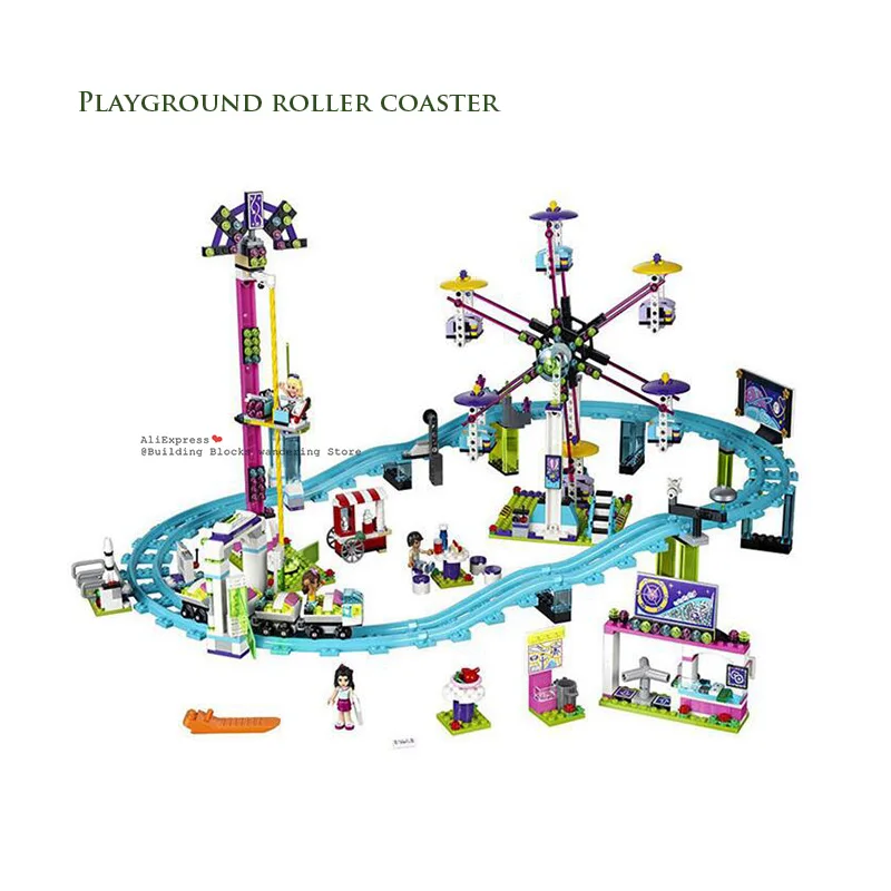 

01068 10563 Friends Series Amusement Park Roller Coaster 1136pcs Model Building Blocks Bricks Playgame Toys For Children 41130