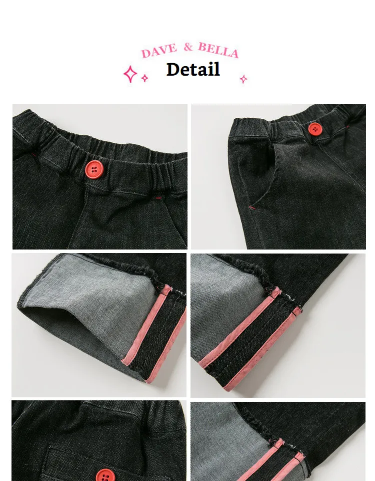 DBK10679 dave bella autumn kids girl jeans pants full length pants infant toddler trousers
