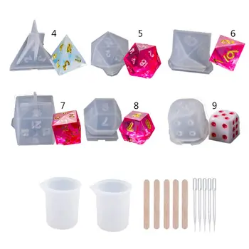 

DIY Crystal Epoxy Mold Dice Fillet Shape Multi-spec Digital Game High Mirror Mold silicone Mould Making