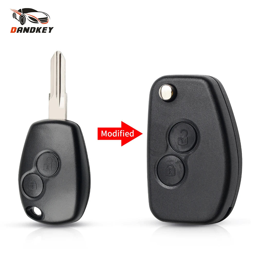 

Dandkey Modified Flip Car Key Shell Case 2 Buttons For Renault Duster Logan Fluence Clio Kangoo Sandero 206 VAC102