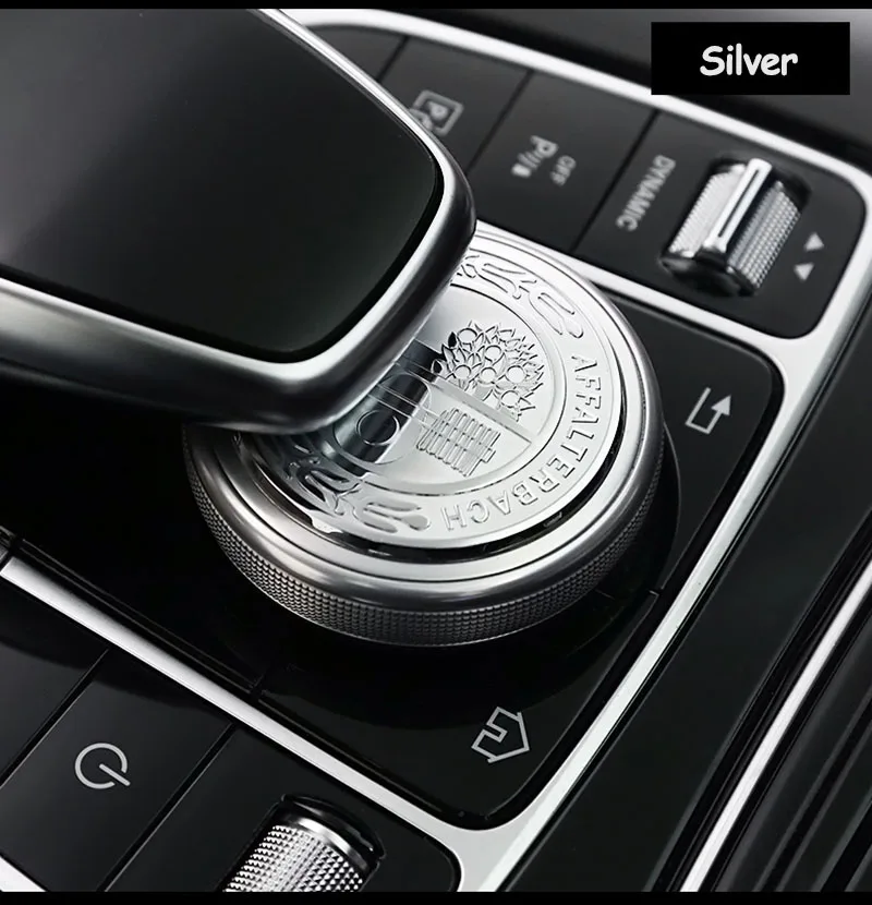 1 шт. 48 мм Автомобильный мультимедийный чехол для кнопки мыши для Mercedes Benz AMG GLC GLE E CLA GLA W205 W211 W213 автомобильные аксессуары - Название цвета: silver