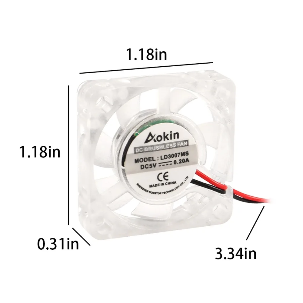 Raspberry Pi 4 Cooling Fan, Raspberry Pi DC Brushless CPU LED Cooling Fan 30mm 3010 Fan Cooler for Raspberry Pi Model B 3B + 2B+ (15)