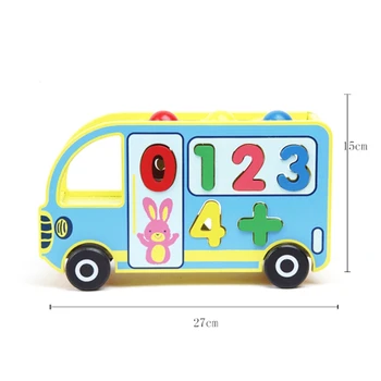 

Wooden Building Block Car Shaped Hole Pairing Cognition Table Game Educational Toys