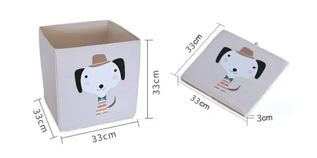 AXHOP Boite rangement panier rangement [Pack de 4] 28×28×28 Cube de  rangement pliantes - Coffre a jouet. Parfait pour le kallax,Boîte à jouets  dog