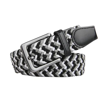 

Fashion The Newest Luxury Gentleman Belt Without Holes Men's Elastic Belt With Mixed Color Stretch Woven Canvas Belt Pants