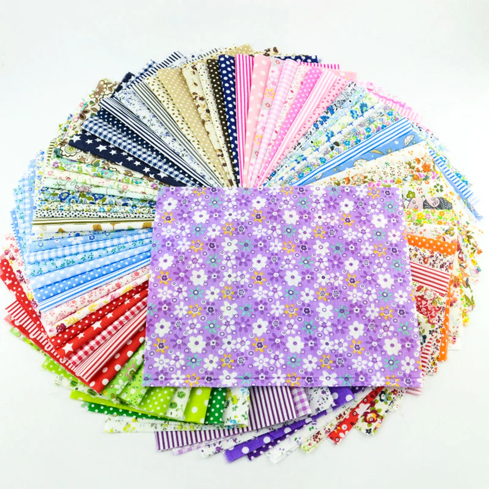 Ankara Fabric 10cmx12cm Stash Patchwork Fabric Bundle Cotton Sewing Quilting Tilda Doll Random Color Material 50 PCS/Lot
