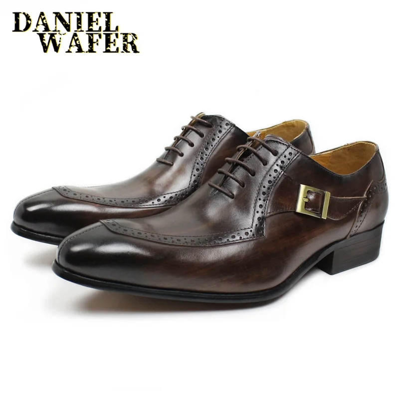 LUXURY LEATHER MEN SHOES CASUAL MEN OFFICE BUSINESS WEDDING SHOE COFFEE BLACK LACE-UP BUCKLE STRAP POINTED LOAFERS SHOES FOR MEN LUXURY LEATHER MEN SHOES CASUAL MEN OFFICE BUSINESS WEDDING SHOE COFFEE BLACK LACE-UP BUCKLE STRAP POINTED LOAFERS SHOES FOR MEN