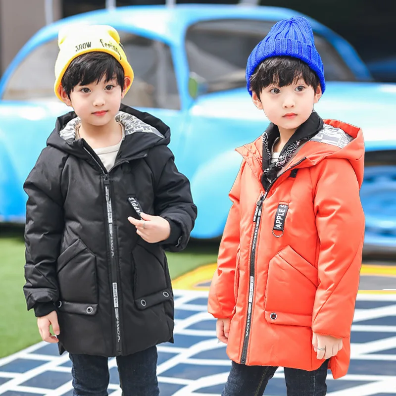 

2019 New Style Mid-length CHILDREN'S Cotton Clothes Winter Children Boys' Clothes Cotton-padded Clothes Baby Child Hooded Coat