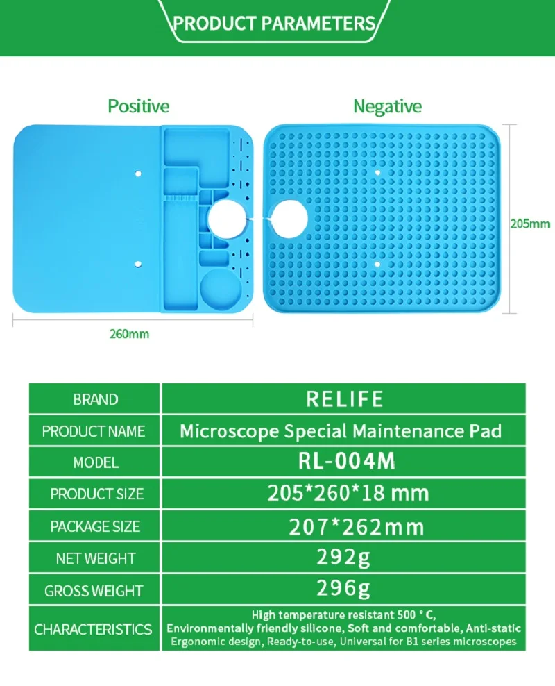 Высокоизоляционный микроскоп-планшет Супер Силиконовый микро коврик для пайки костюм для всех микроскопов B1 RL-004M с слотом для хранения