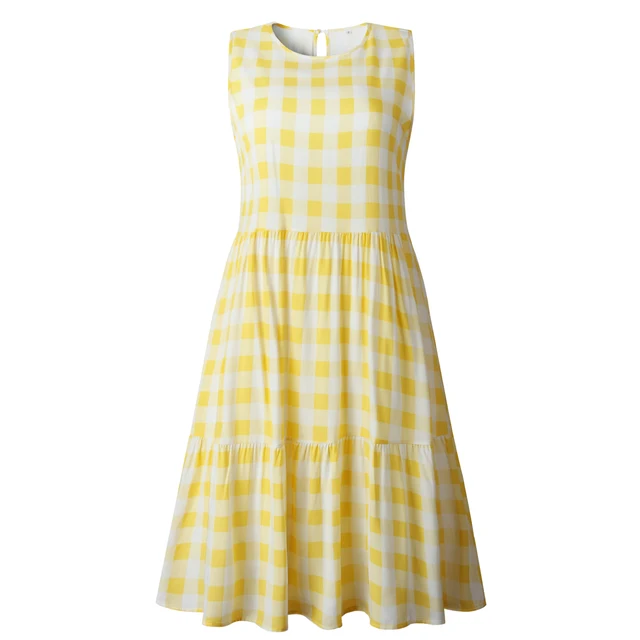 yellow and black plaid dress