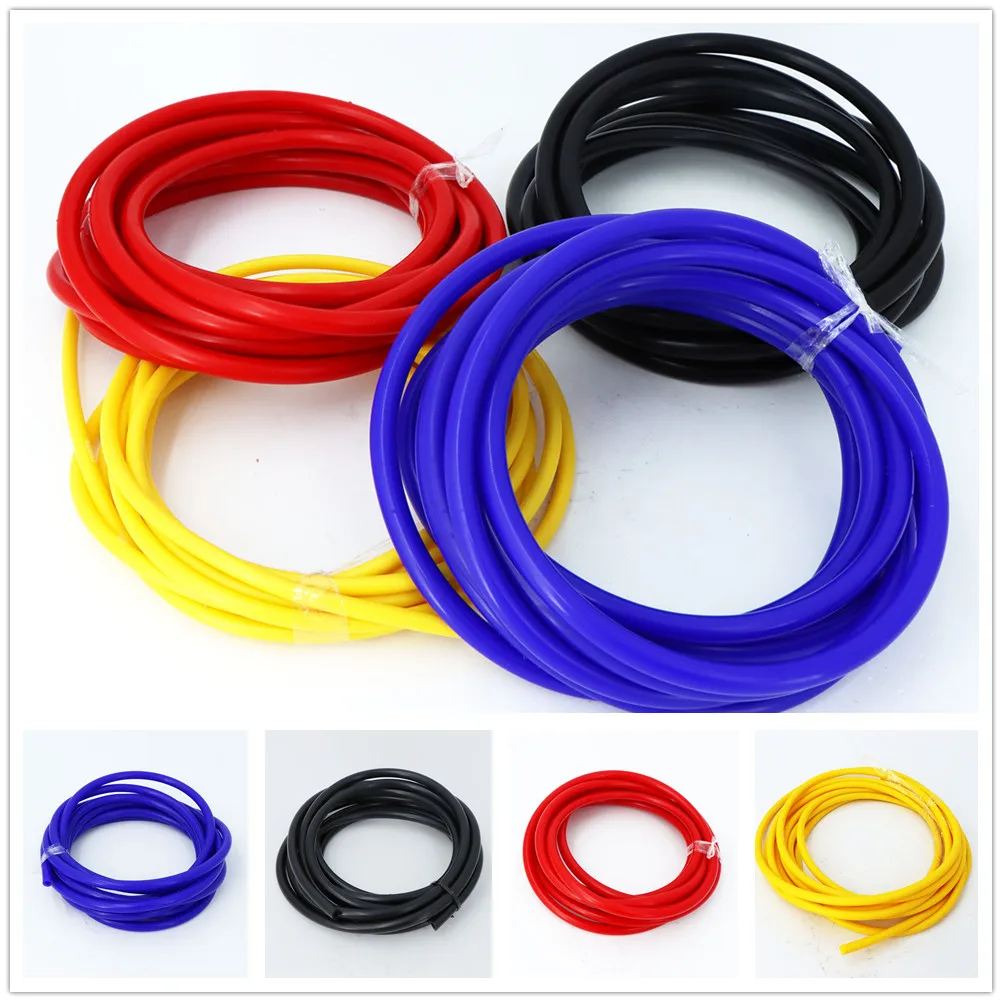 5M Bule Black Red 3mm/4mm/6mm/8mm /10mm/12mm Auto Car Vacuum Silicone Hose Racing Line Pipe Tube Car-styling