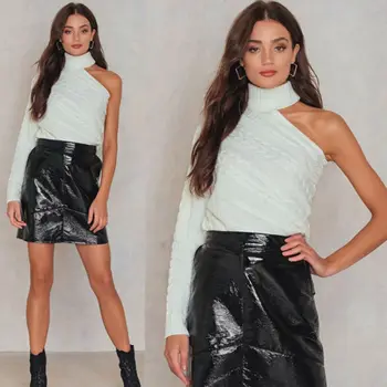 

Sexy Women Winter Turtleneck Tops Knitted Pullover Sweater Knitwear Jumpers One Size Everyday Knit Fashion Casual Long Sleeves