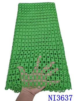 

Top African Cord Lace Fabric Green Guipure Cord Water Soluble Lace High Quality Nigerian Lace Fabric For Party Wedding NI3637-5
