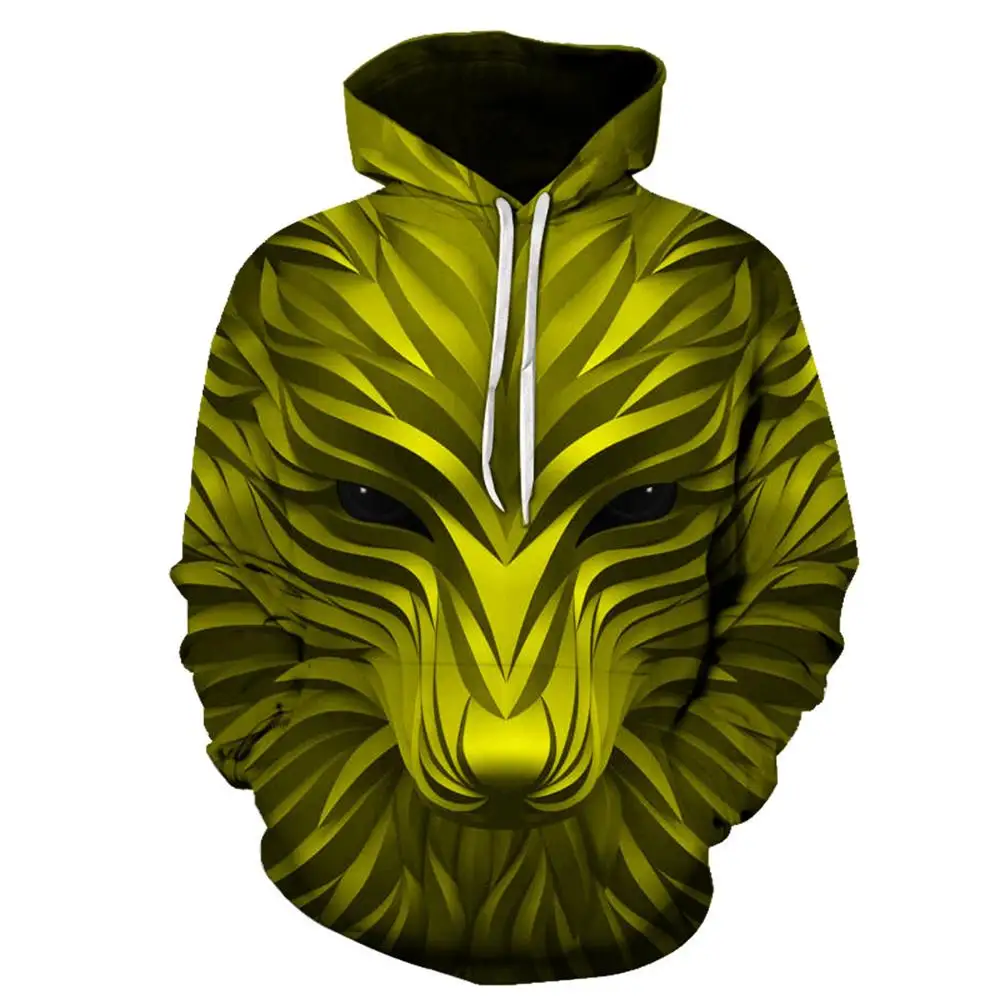 Новинка 2019 модные толстовки с капюшоном Golden Wolf для мужчин и женщин 3d принтом