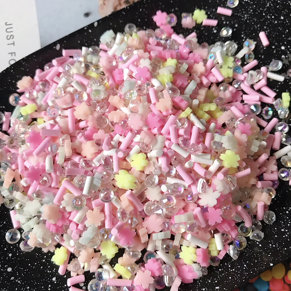 Boxi Additives For Slime Kit Cute Polymer Clay Fruit Supplies Glitter Sprinkle DIY Slice Topping Filler For Fluffy Crunchy Slime