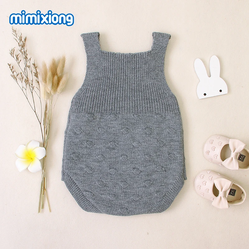 Baby Bodysuits Newborn Girls Body Tops Fashion Solid Color Knitted Infant Bebes Onesie Toddler Children Jumpsuits Clothes 0-24M