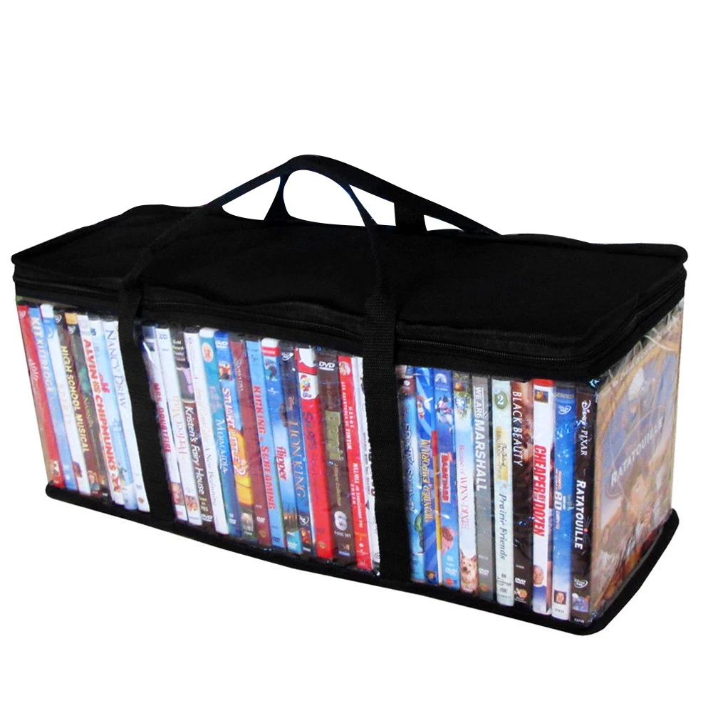 Portable Large Oxford Cloth DVD Carrying Storage Bag Protective Zipper