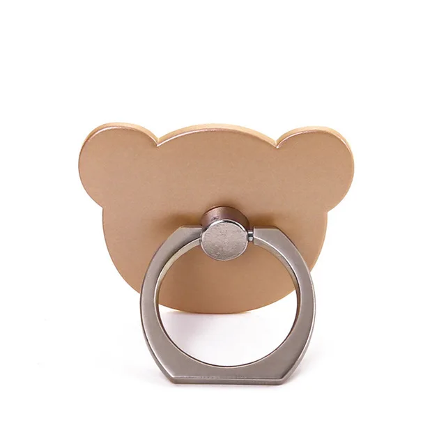 Bear Gold Кольцо на палец, подставка для мобильного телефона, смартфона, держатель для сотового смартфона, круглое кольцо для мобильного телефона, прозрачный держатель для кошки, автомобильный держатель с сердечком - Цвет: Bear Gold