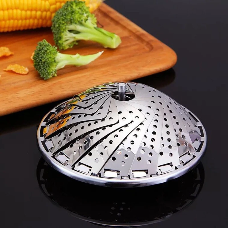 Stainless Steel Cooking Steamer Stand Rack Fruit Bowl Drain Basket Food Heater Cooker Kitchen Utensils Pan Pot Wok Accessories