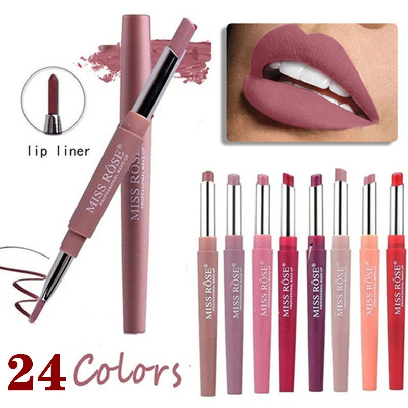 ISEEN 14 цветов Стойкая подводка для губ матовая двойная головка стандартная