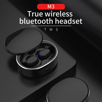 

M3 TWS true stereo wireless bluetooth 5.0 earbuds draadloze oordopjes waterproof handsfree noise canceling headset for sport
