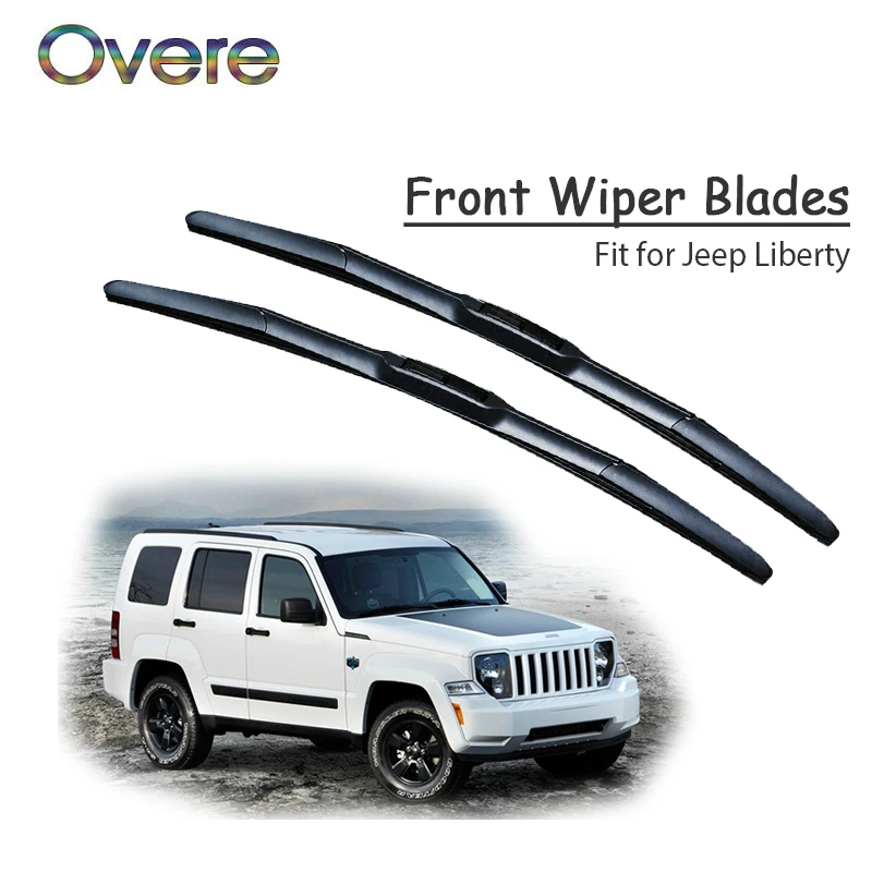 Overe 1Set Rubber Car Front Wiper Blade Kit For Jeep Liberty KJ KK 2002