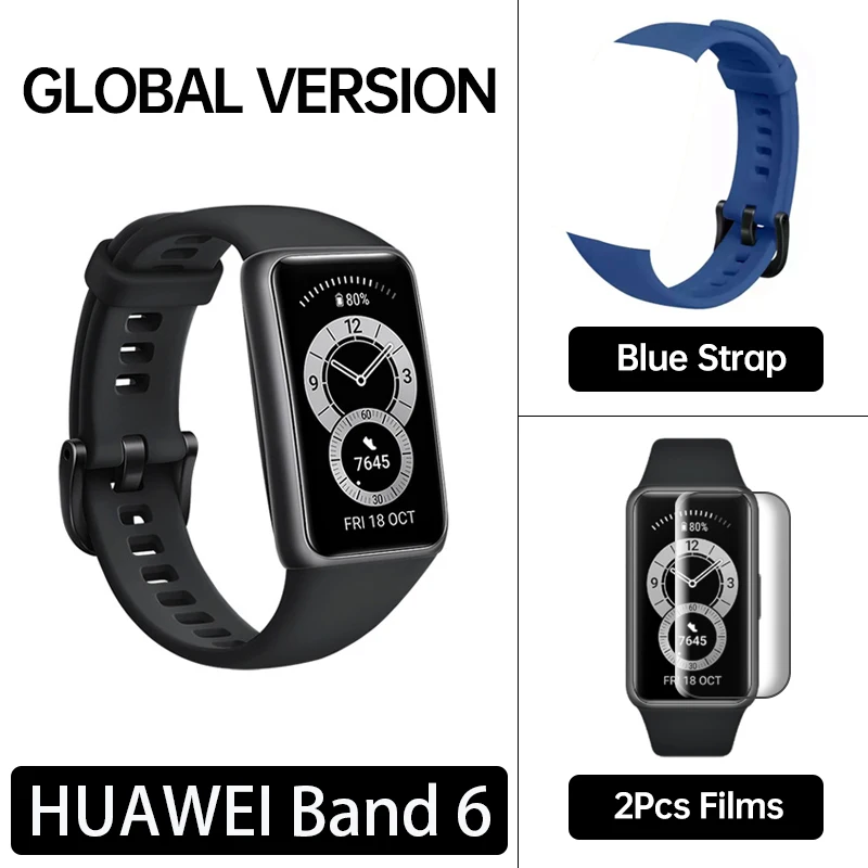 Global Version Huawei Band 6 Band6 SpO2 BT5.0 1.47'' AMOLED Screen Heart Rate Tracker 2-Week Life Braccialetto Relógio inte 