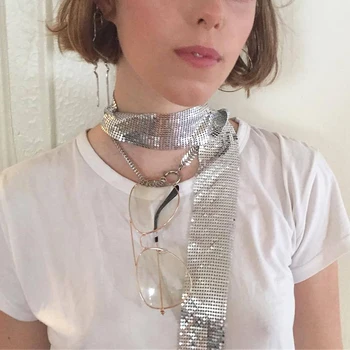 

Punk Personalized Sequin Pendant Long Necklace Necklace Pendant Collar Necklace Women Fashion Jewelry