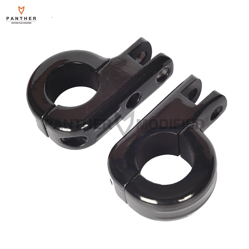 Черная мотоциклетная подставка для ног Moto Foot Peg P-Clamp монтажный комплект чехол для Harley engine guards 1 1/" 32 мм Highway bar