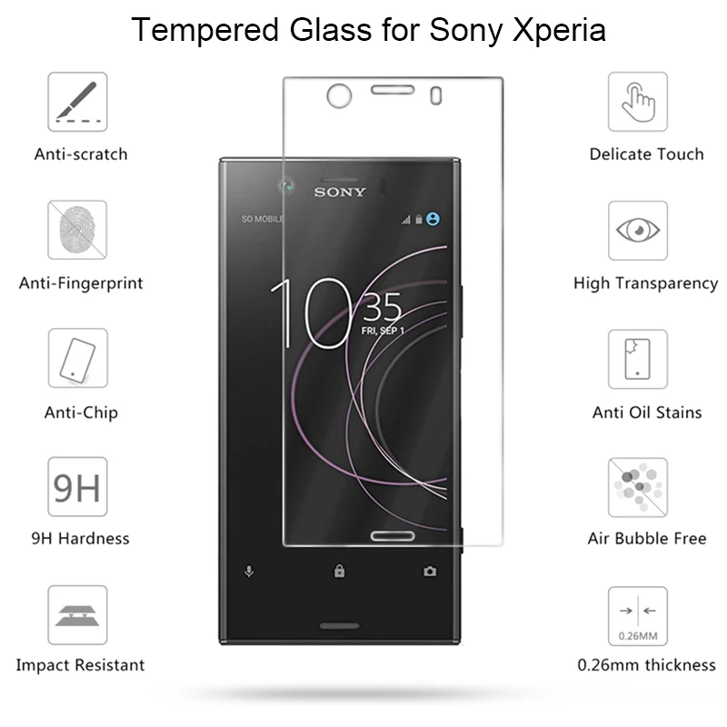 Защитная пленка для Sony Xperia X Performance XA Compact HD 9H защитное стекло Plus XA3 XA1 Ultra