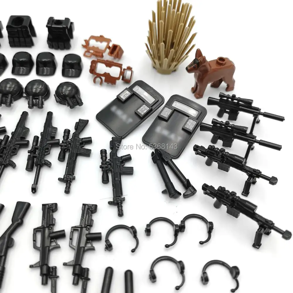 no.3-1 custom swat police helmet military gun army weapons LEGO minifigures 