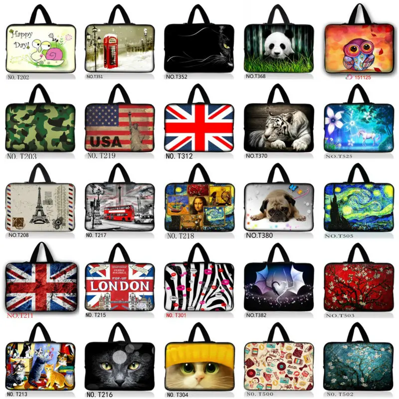 Неопреновая сумка для ноутбука, чехол для нетбука, чехол для планшета 7, 8, 10, 12, 13, 13,3, 15, 15,6, 17 дюймов, мини-портфель для компьютера