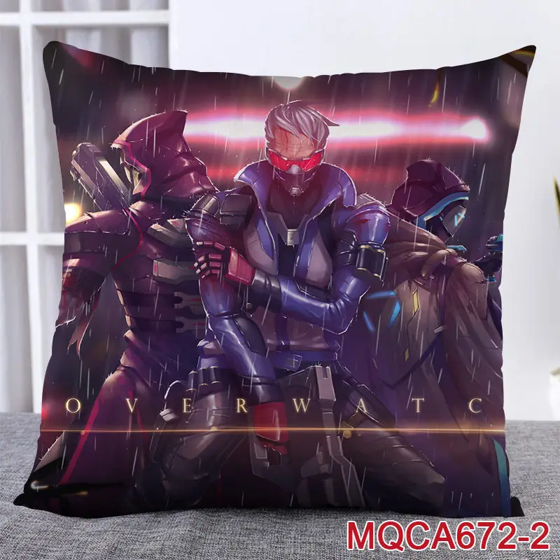 45X45 см аниме игра Overwatch наволочка OW dva Mercy Mei Hanzo Genji Reaper Dakimakura Чехол 3D двухсторонний принт наволочка - Цвет: 4