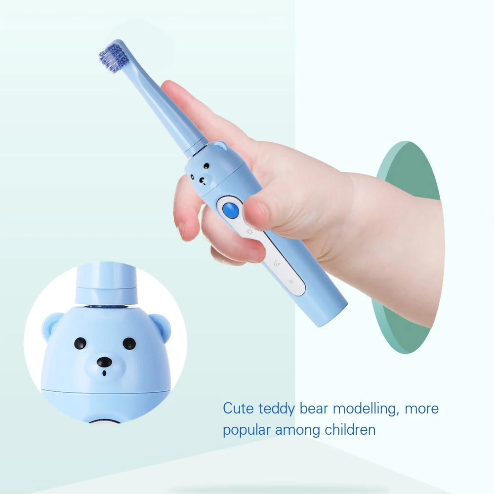 3 режима детская звуковая электрическая зубная щетка USB перезаряжаемая мультяшная зубная щетка для детей с 3 сменными головками