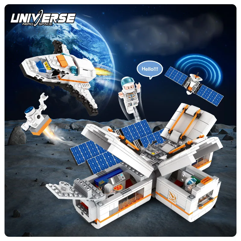 

Small Particle Building Blocks Aerospace Series Space Station Assembled Airplane Model Children Diy Educational Toys