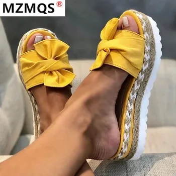 

2020 Summer Fashion Sandals Shoes Women Platform Bow Summer Sandals Slipper Indoor Outdoor Flip-flops Beach Shoes Women Sandals