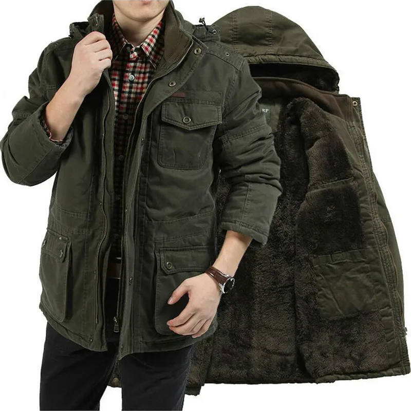 Parka Coat Men Cotton Cashmere Plus Size 7XL 8XL For Winter