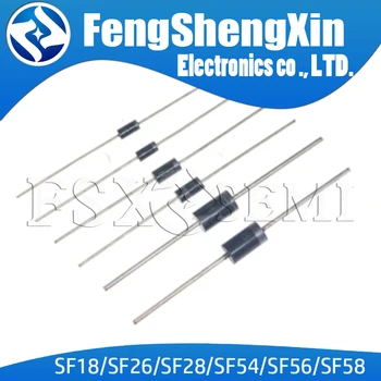 

500pcs SF18 SF26 SF28 SF54 SF56 SF58 DIP super fast recovery diode 400/600V 1A2A3A5A