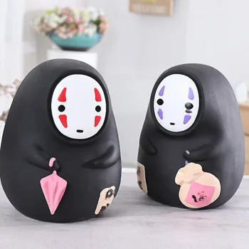 

15cm 2 Types Piggy Bank Spirited Away No Face Man PVC Figure Animation Collectibles with Opp Bag
