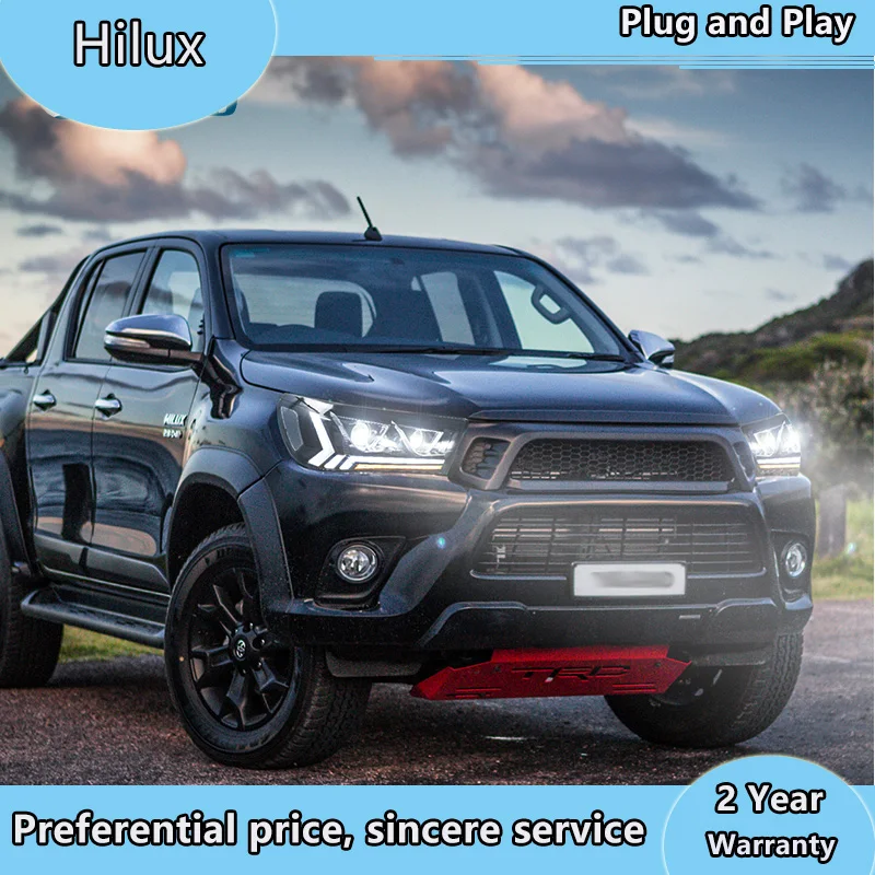 Автомобильный стайлинг фары для Toyota Hilux фар светодиодный налобный фонарь plug and play с движущегося сигнала