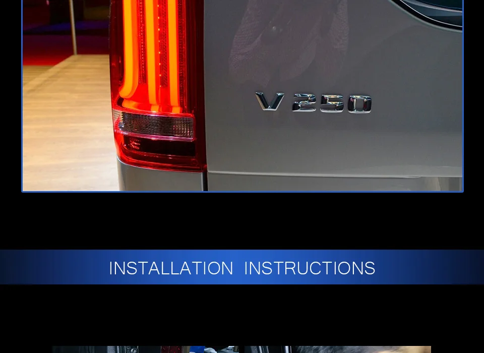 Автомобильный стильный задний фонарь для Benz Vito задний светильник s 2013- Vito светодиодный задний светильник V260 динамический сигнал DRL Стоп задний фонарь аксессуары
