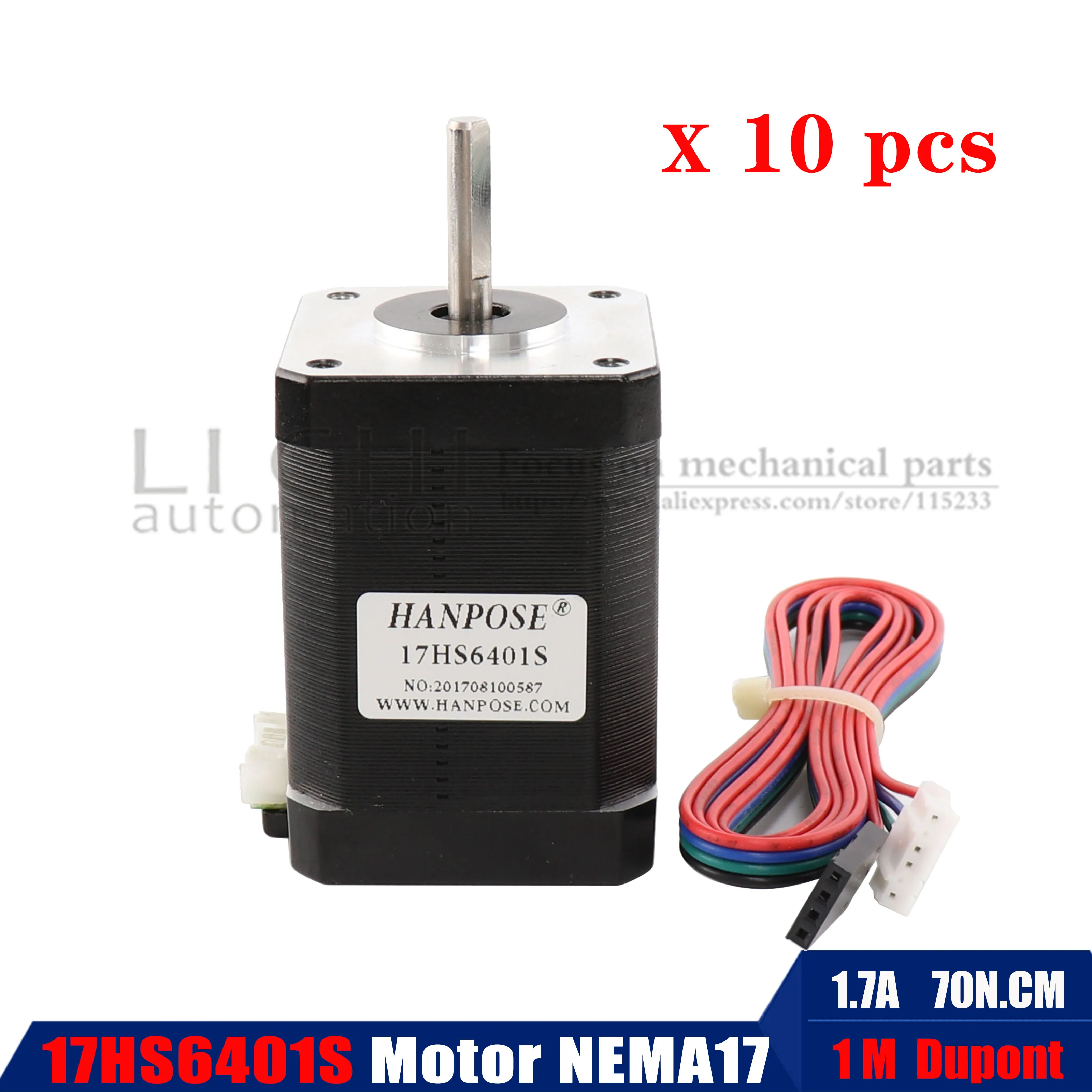 10 шт. Nema 17 шаговый двигатель 4 lead 60 мм Nema17 70Ncm 1.7A 17HS6401S D для 3D принтера ЧПУ XYZ